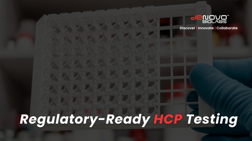 Scientist preparing ELISA plate for E. coli HCP detection in laboratory