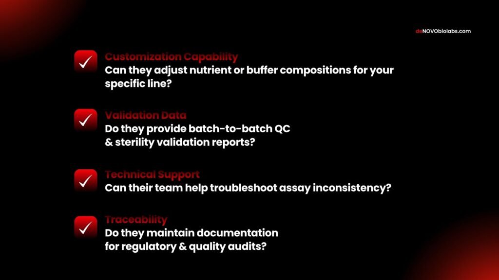Practical Tips on choosing the right cell culture media partner