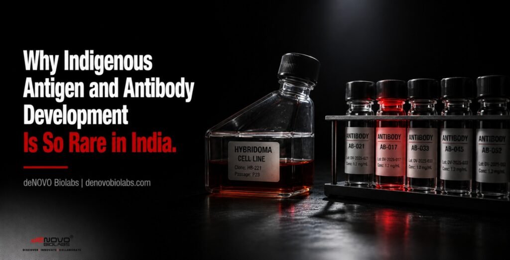Why is indigenous antigen & antibody development rare in India?